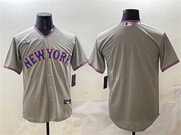 Mens New York Mets Team Big Logo Gray 2025 Limited Stitched Jersey